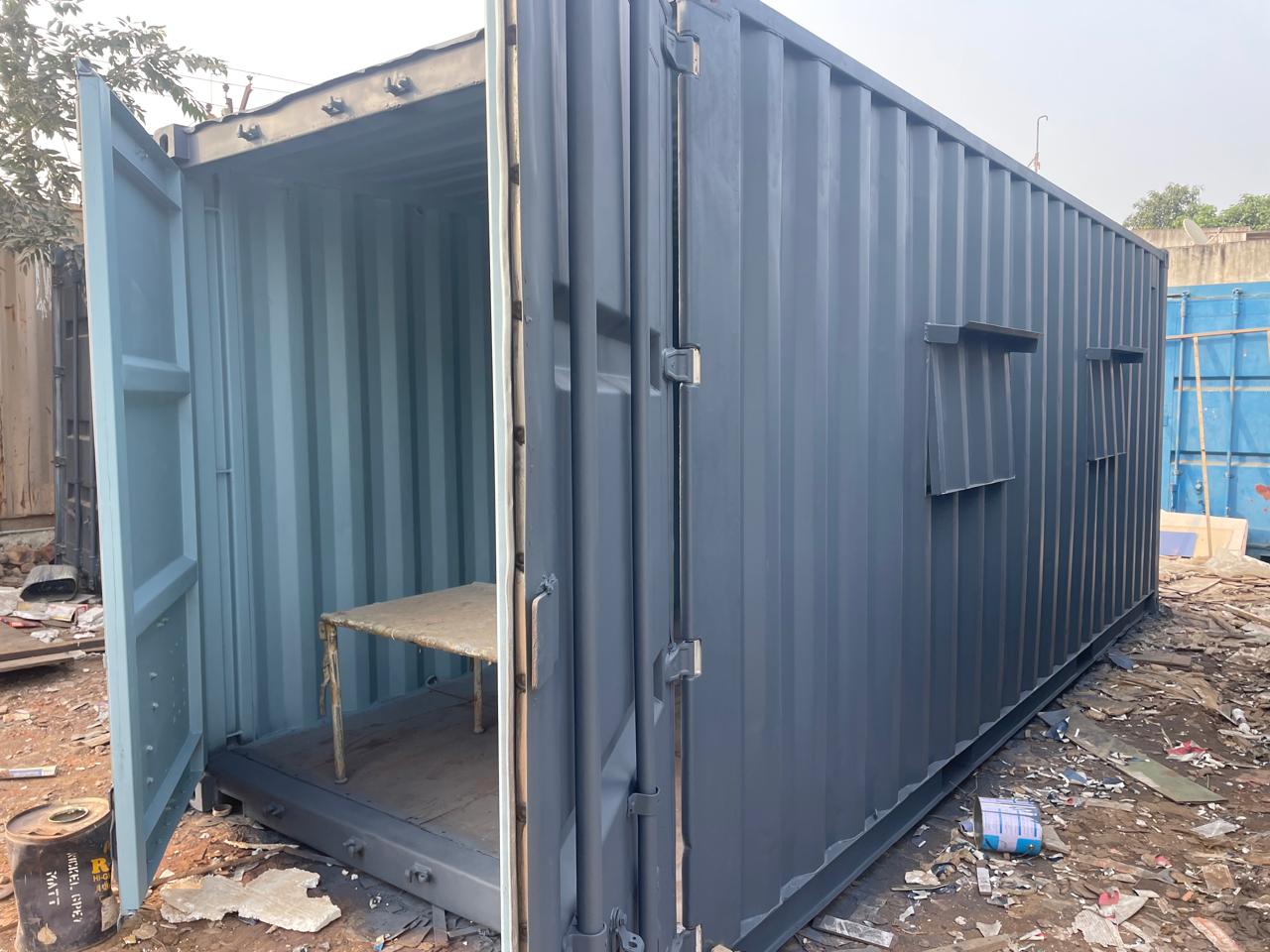 Container home in mountain setting